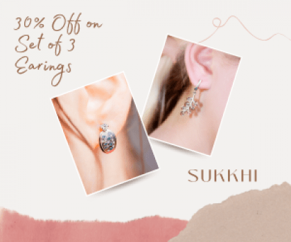 Flat 30% OFF On Set Of 3 Earrings