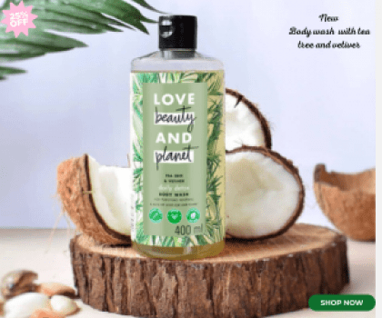 New Body wash with tea tree and vetiver