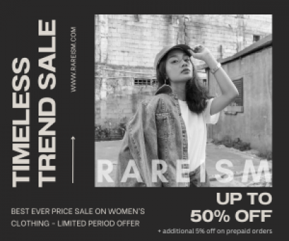 Rareism Timeless Trend Sale- upto 50% off +extra 5% on prepaid