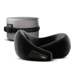 Frido 100% Hi-Per Memory Foam Travel Neck Pillow with Adjustable Straps – Lightweight Support (Core Black)