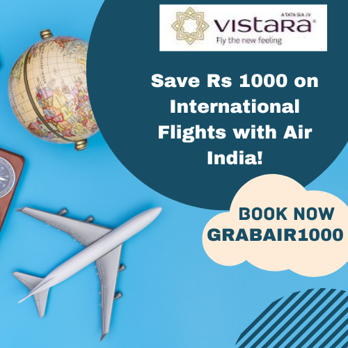 Save Rs 1000 on International Flights with Air India!