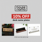 Enjoy 10% OFF on premium Desk Name Plates from Housenama