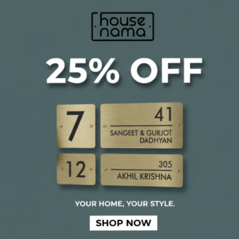 Personalize your space with elegant name plates โ now at 25% off.