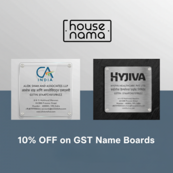 Save 10% on premium GST Name Boards by Housenama.