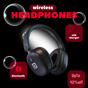 Portornics-wireless headphone upto % off