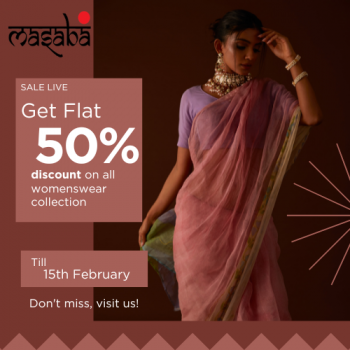 House of Masaba "Sale Live" Flat 50% Off on womenwear