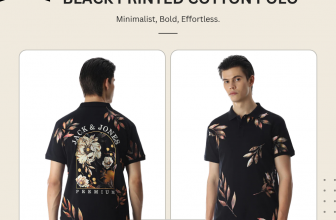 Trendy Pick: Black Printed Cotton Polo T-Shirt at Jack and Jones