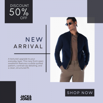 Cozy Deal: 50% Off on Navy Front Open Sweatshirt at Jack and Jones