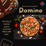 Get Any 2 medium pizzas worth Rs 450 @ 299 each.