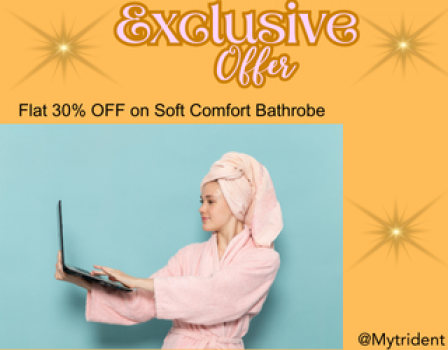 Mytrident Flat 30% OFF on Soft Comfort Bathrobe