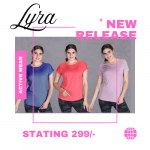 Lyra Rapid dry Active wear Tops for Women 299/-Starting