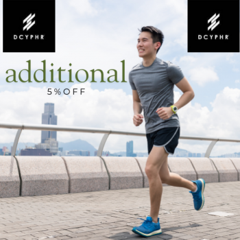 : Extra 5% off on purchase of 2 or more DCYPHR Sports products in a single order. Cannot be combined with other offers. T&C apply.