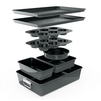 NutriChef 8-Piece Nonstick Stackable Bakeware Set