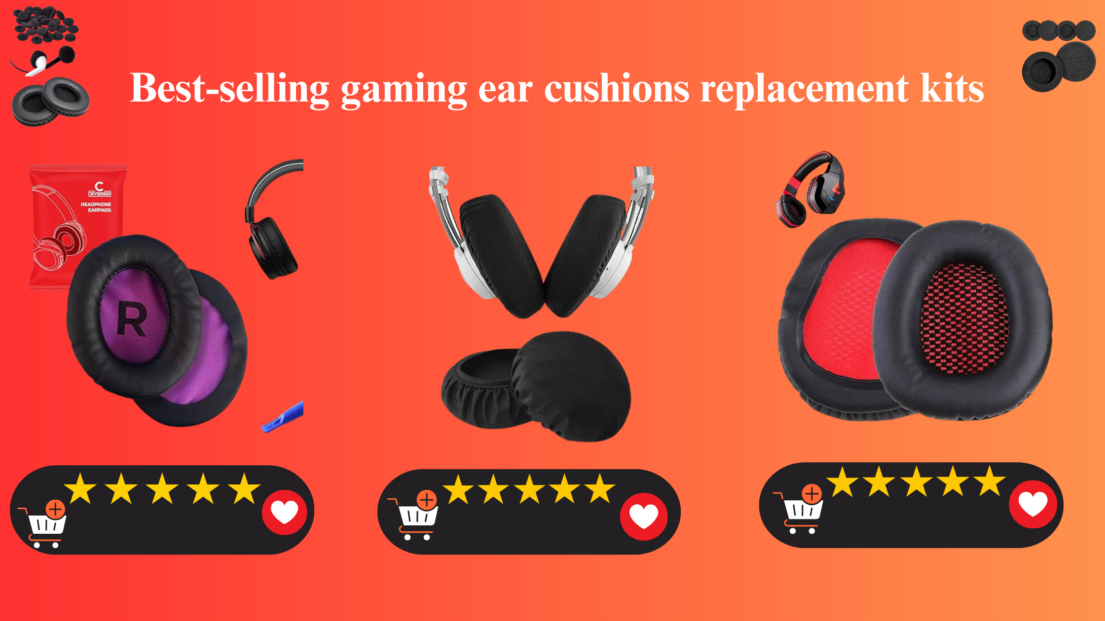 Top 10 best-selling gaming ear cushions replacement kits in India