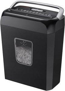 Bonsaii Paper Shredder for Home 6 Sheets Crosscut P4 Security Level Domestic Paper Shredder Machine