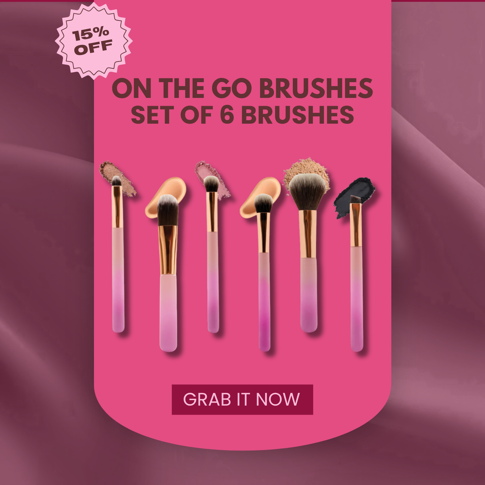 Typsy Beauty Flash Sale - SET OF 6 BRUSHES & 15% off extra