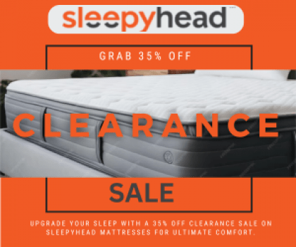 Upgrade your sleep with our Sleepyhead mattress clearance sale—enjoy a generous 35% off and experience ultimate comfort!