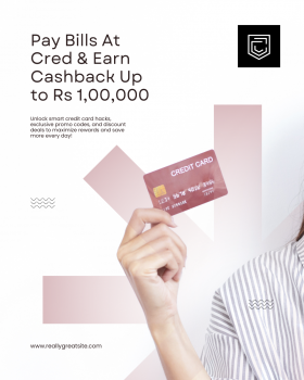 Cred-Pay Bills At Cred & Earn Cashback Up to Rs 1,00,000