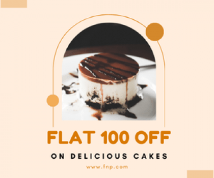 FNP Flat 100 off on delicious cakes