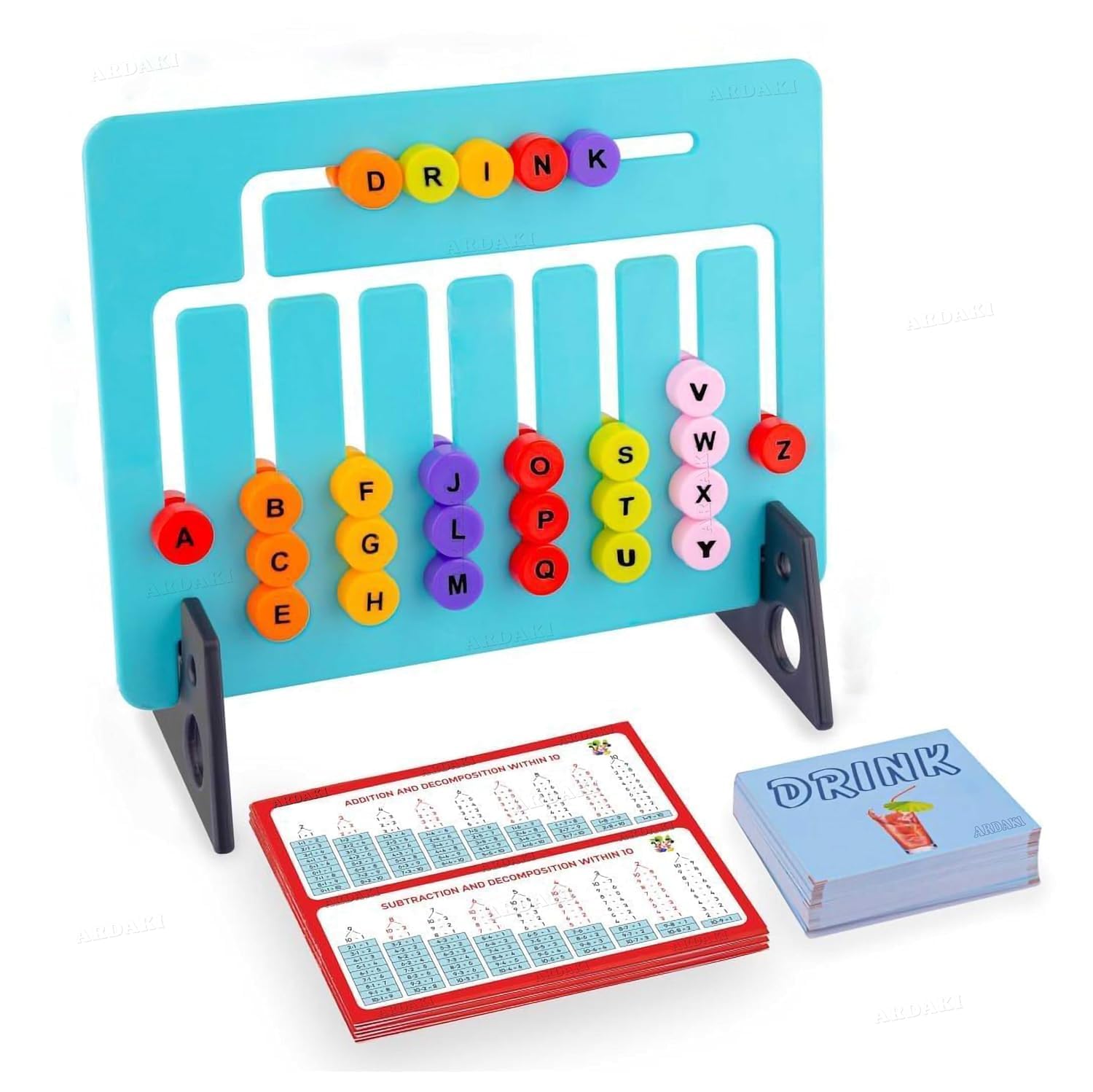 TEC TAVAKKAL Kids Montessori Slide Puzzle Game I Alphabet and Number Matching Learning Toys for Kids 4-8 Years I Birthday Gift for Unisex I Preschool Educational Activity Toys