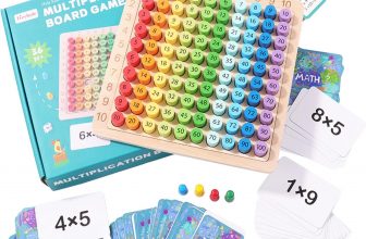 SHINETOY Multiplication Board Game โ Wooden Montessori Maths Toy, 1x1 Learning Calculation Board, Educational Math Game for Kids, STEM Learning Toy for Primary School Students Ages 3+