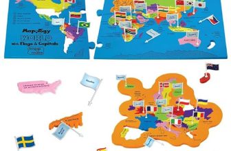 Imagimake Mapology World Flags & Capitals Jigsaw Puzzle |75 Multi-Colored Country-Shaped Pieces | Birthday Gift for Boys and Girls| World Map Puzzle | Educational Toys for Kids 5,6,7,8,9,10