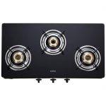 Elica Vetro Glass Top 3 Burner Gas Stove (703 CT VETRO BLK)