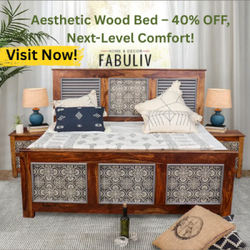 Fabuliv - Aesthetic Wood Bed – 40% OFF, Next-Level Comfort!