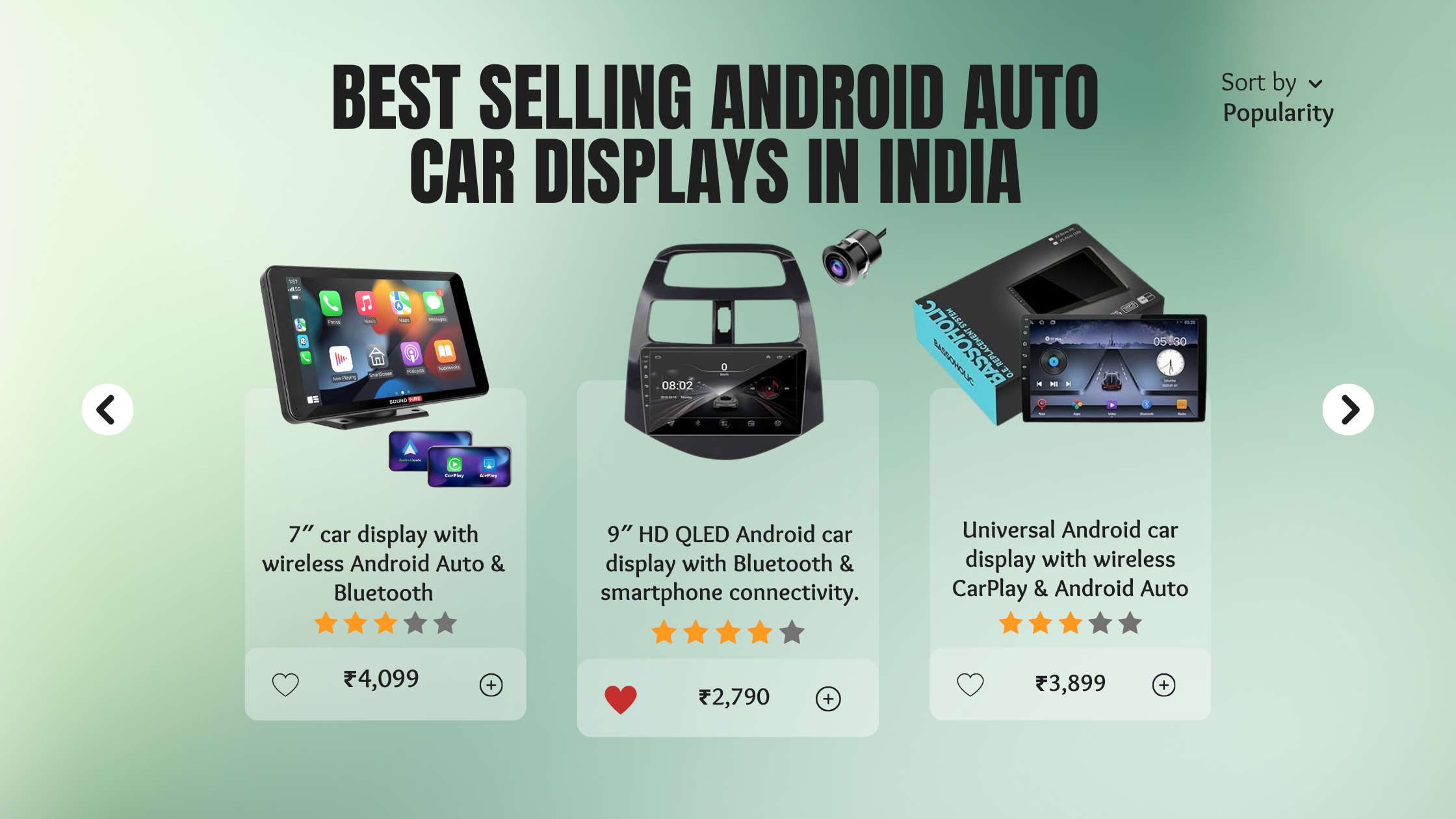 Best Selling Android Auto Car Displays