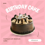 Cashback with MobiKwik wallet for birthday cake