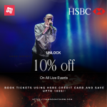 BookMyShow- HSBC credit card offer: unlock 10% off on all live events.