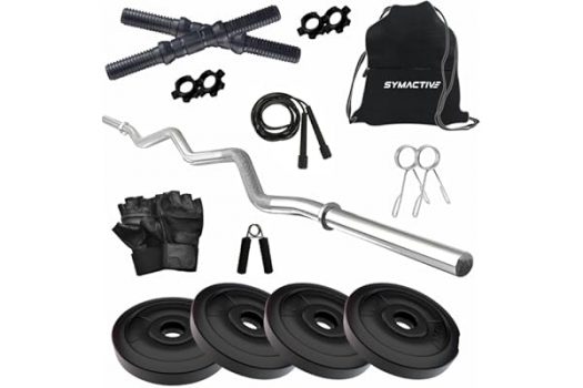 Amazon Brand – Symactive 10 KG PVC Home Gym Set with Accessories & Gym Bag Upto 47% OFF Coupon Code & Updated Discount List On Amazon