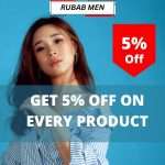 Rubab men coupon code Flat 5% off on every product