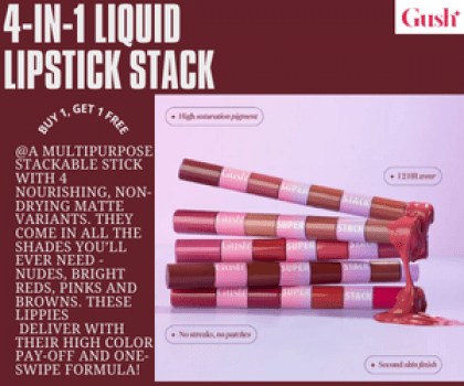 Gush 4-IN-1 liquid lipstick stack