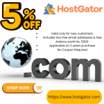 HostGator Flat 5% Off on .com Domain Transfer