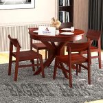 BAGARI ARTS Premium Wooden Round Dining Table