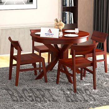 BAGARI ARTS Premium Wooden Round Dining Table