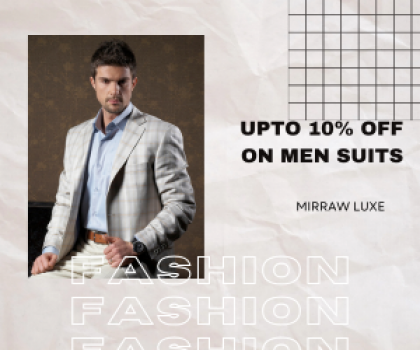 UPTO 10% OFF ON MEN SUITS