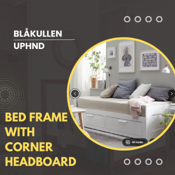 IKEA BLÅKULLEN Uph bed frame with corner headboard