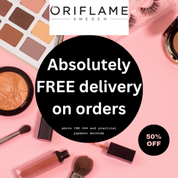 Oriflame - free delivery on orders above Rs 999