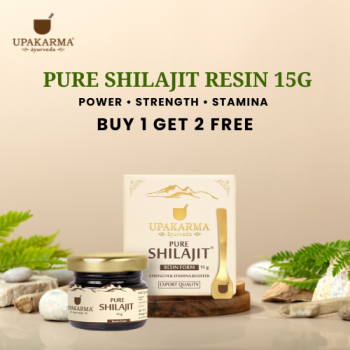 Upakarma Pure Shilajit Resin 15g – Buy 1 Get 2 FREE