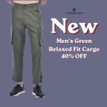 40% Flash Sale Numero Uno Men's Green Relaxed Fit Cargo