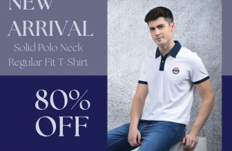 Mega Sale - Solid Polo Neck Regular Fit T-Shirt - 50% OFF