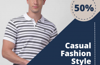 Numero Uno White & Black Striped Polo Neck T-Shirt In 50% off