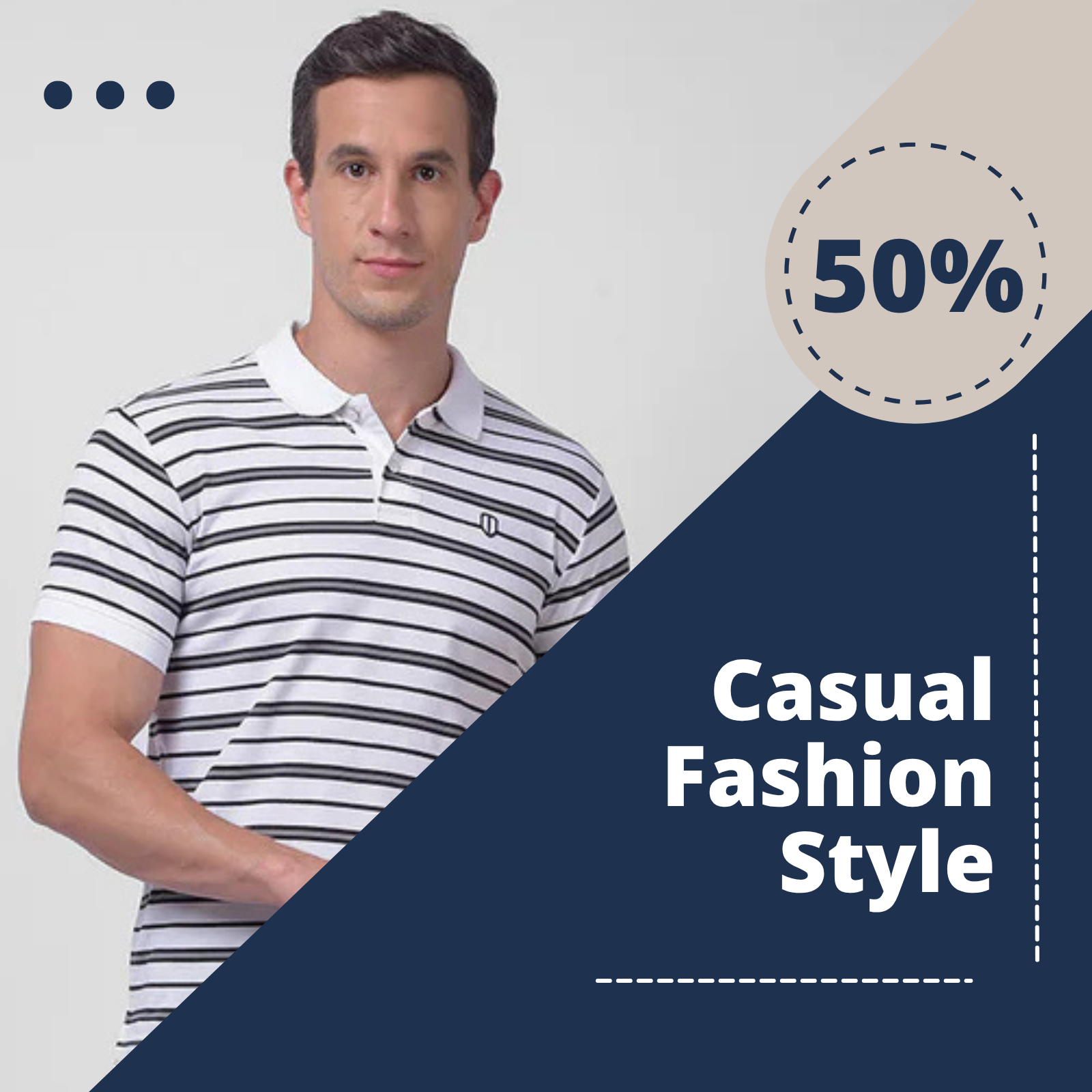 Numero Uno White & Black Striped Polo Neck T-Shirt In 50% off