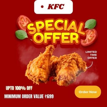 KFC upto ₹100 off Minimum order value ₹699