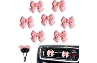 7Pcs Car Decor Cute Pink Bow Car Air Vent Clip-On car Perfume Diffusers