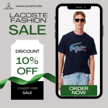 Lacoste Get Upto 10% off your order with code