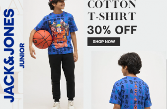 Blue Naruto Print Cotton T-Shirt – Flat 30% Discount