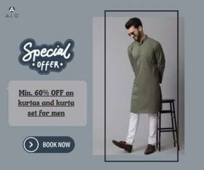 Ajio Min. 60% OFF on kurtas and kurta set for men